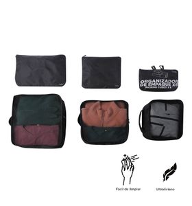 Organizador De Viaje Packing Cube X 6 Negro