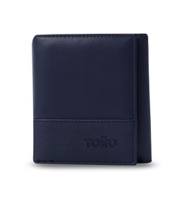 Billetera Saffiano Aqi Con RFID Blocker Azul