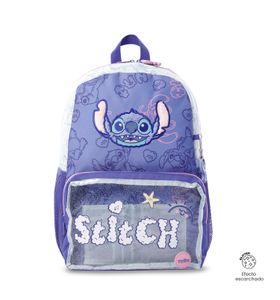 Mochila para Niña Stitch On The Beach Grande Azul