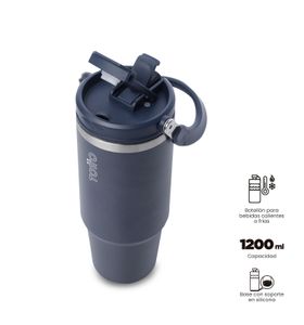 Termo Para Agua Matt 1200 Ml Color Azul