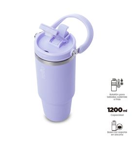 Termo Para Agua Matt 1200 Ml Color Morado