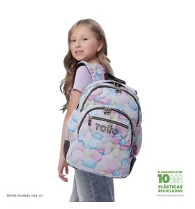 Mochila Escolar Para Laptop 14" Rayol Glitter Azul