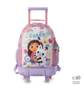 Mochila Para Niña Con Ruedas Hey Gabby Mediano Rosada
