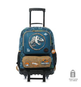 Mochila Para Niño Con Ruedas Jurassic World Territory Grande Azul