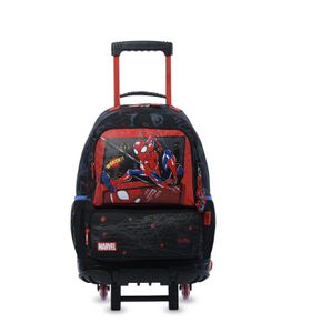 Mochila Para Niño Con Ruedas Spiderman Hero Grande Negro