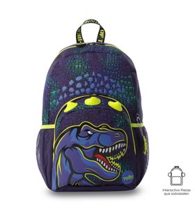 Mochila Para Niño Dino Rock Grande Azul