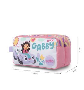Estuche Escolar Grande para Niña 2 Cuerpos Hey Gabby Rosado