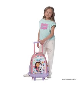 Mochila Para Niña Con Ruedas Hey Gabby Mediano Rosada