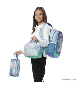 Combo Escolar Niña X3 Mochila + Lonchera + Estuche Magic Dreams Verde