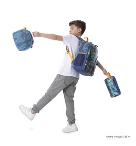 Combo Escolar Niño X3 Mochila + Lonchera + Estuche Sentinel Gris