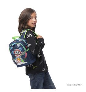 Mochila + Libro Para Colorear Panda Space Para Niño Pequeña Azul